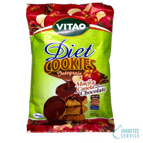 Cookies Maçã e Canela coberto com Chocolate 150g - Vitao